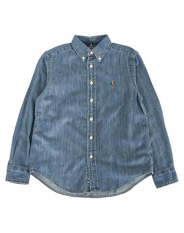 폴로랄프로렌 26FW 키즈 로고 데님 셔츠 다크블루 323713843 001