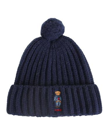 폴로랄프로렌 26FW 데님 베어 울 폼폼 비니 헌터네이비 455931876 003