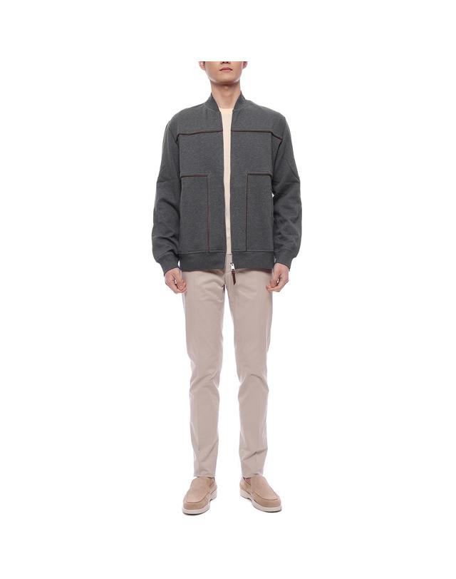 브루넬로 쿠치넬리 25SS 남성 프렌치 테리 집업 재킷 (MW8639084G C080 25S) 착용컷