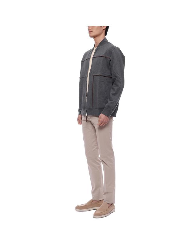 브루넬로 쿠치넬리 25SS 남성 프렌치 테리 집업 재킷 (MW8639084G C080 25S) 착용컷