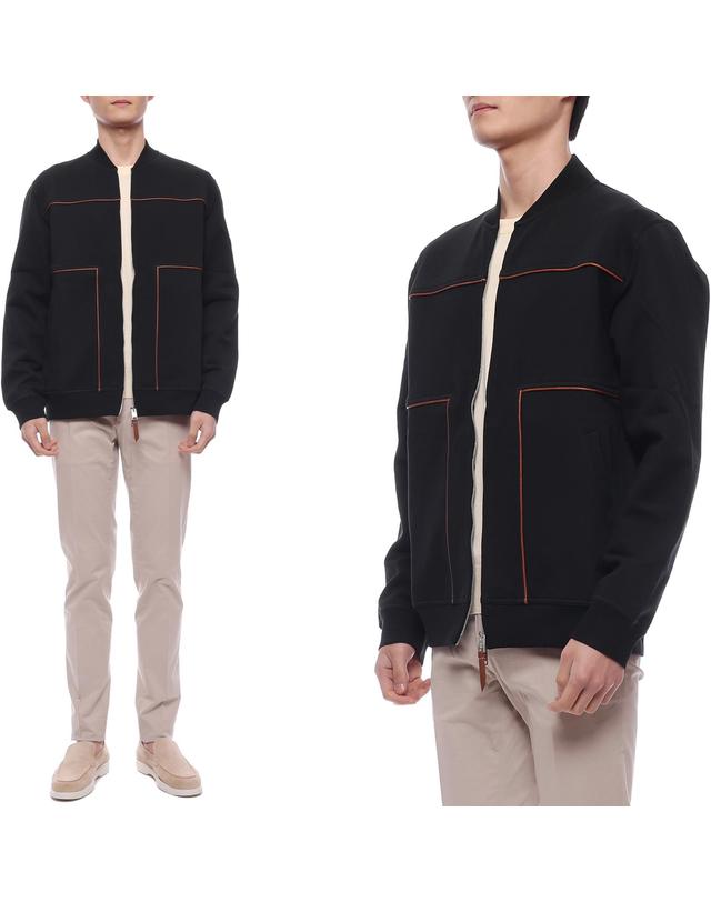 브루넬로 쿠치넬리 25SS 남성 프렌치 테리 집업 재킷 (MW8639084G C101 25S) 착용컷