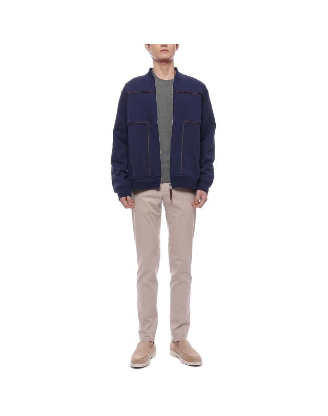 브루넬로 쿠치넬리 25SS 남성 프렌치 테리 집업 재킷 (MW8639084G C2443 25S) 착용컷