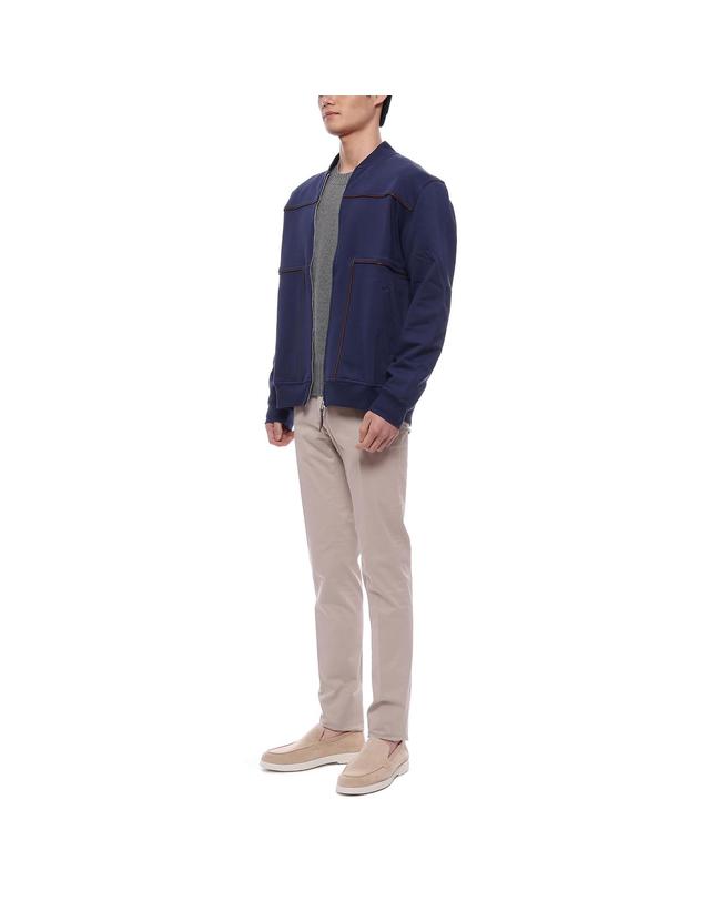 브루넬로 쿠치넬리 25SS 남성 프렌치 테리 집업 재킷 (MW8639084G C2443 25S) 착용컷