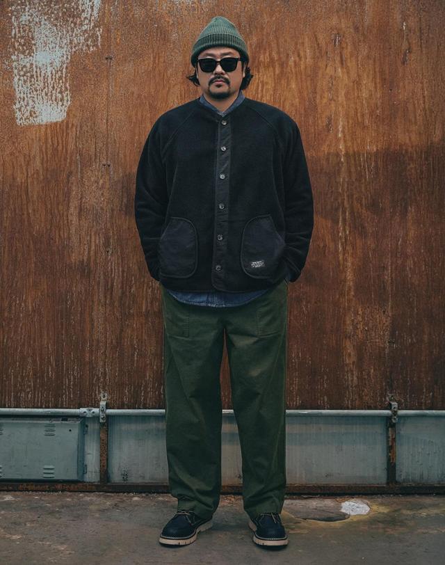 부붐 [빅사이즈]캠프 퍼티그 와이드 치노 팬츠 착용컷