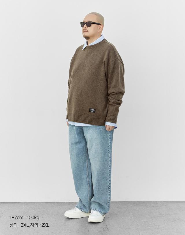 부붐 [빅사이즈]스카이 셰이드 루즈 데님 팬츠 착용컷
