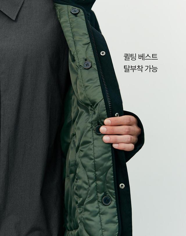 부붐 [빅사이즈]텍티컬 디테처블 코트 착용컷
