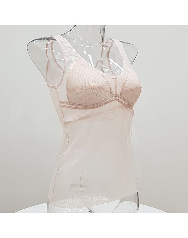 미코디 [갤러리아] 인견 메쉬 홑겹 브라런닝 미코디 7008 뽕없는 브라나시 착용컷