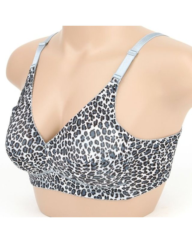 미코디 [갤러리아] 인견 브라 미코디 5052 끈조절 홑겹 호피 브래지어 착용컷