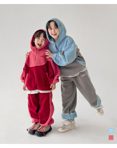 아이콘 블럭 후리스 상하세트