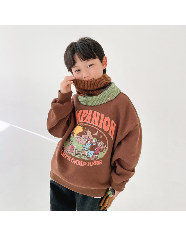 베리클로젯 [기모] 레츠 캠핑 맨투맨 착용컷