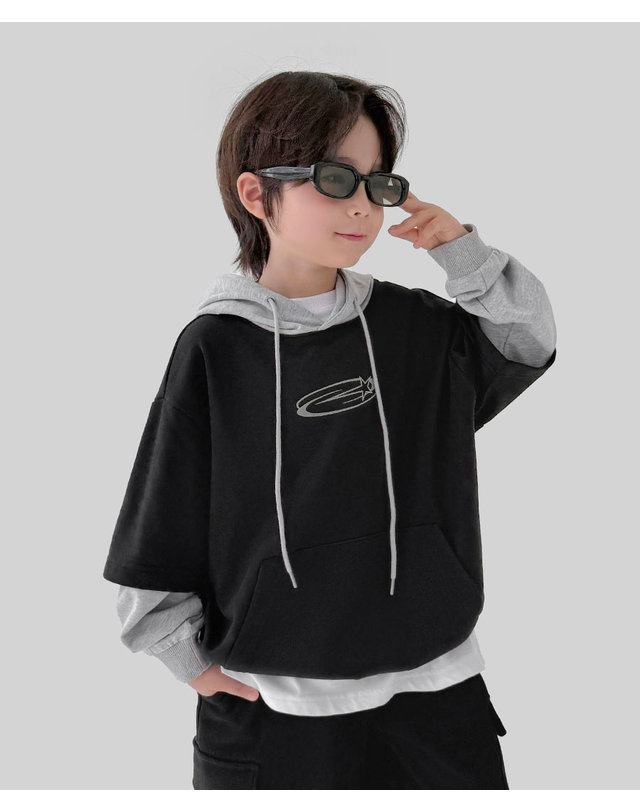베리클로젯 더블 레이어드 후드티 착용컷