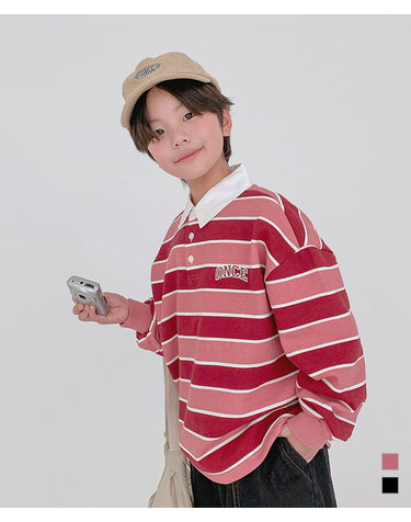 원스 카라 스트라이프 맨투맨