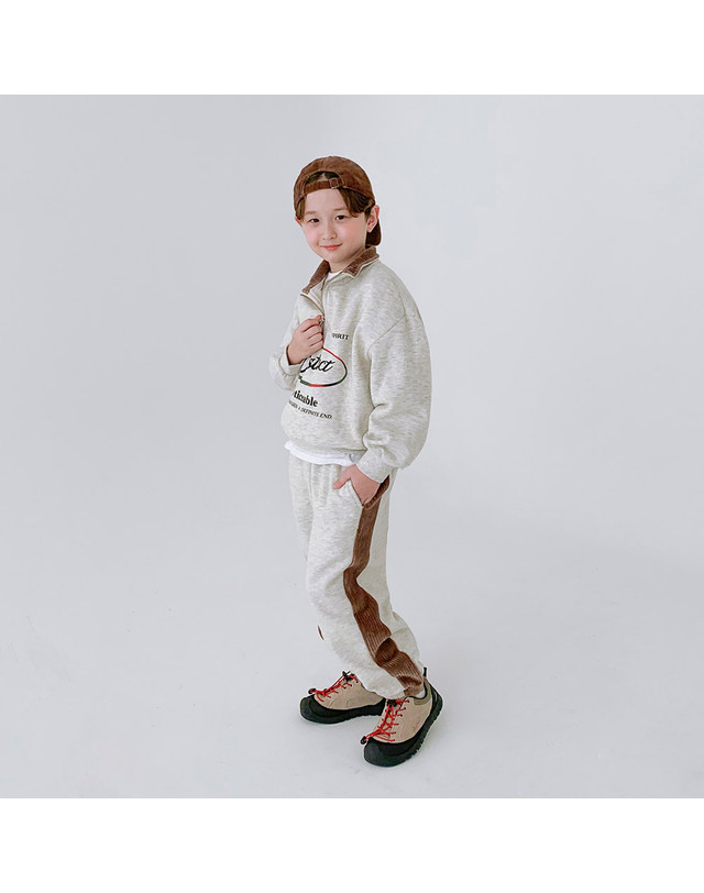베리클로젯 [기모] 디스팅트 플레이 아노락 상하세트 착용컷