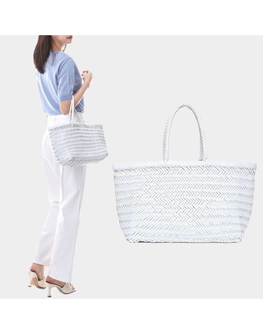 드래곤디퓨전 트리플 점프 빅 위빙 토트백/8810 WHITE