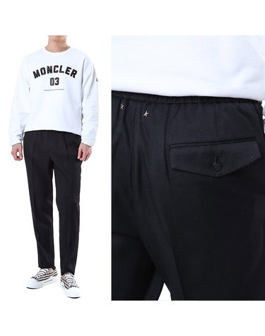 골든구스 골드스타 로고패치 커버포켓 버진 울 밴딩 스트레이트 팬츠