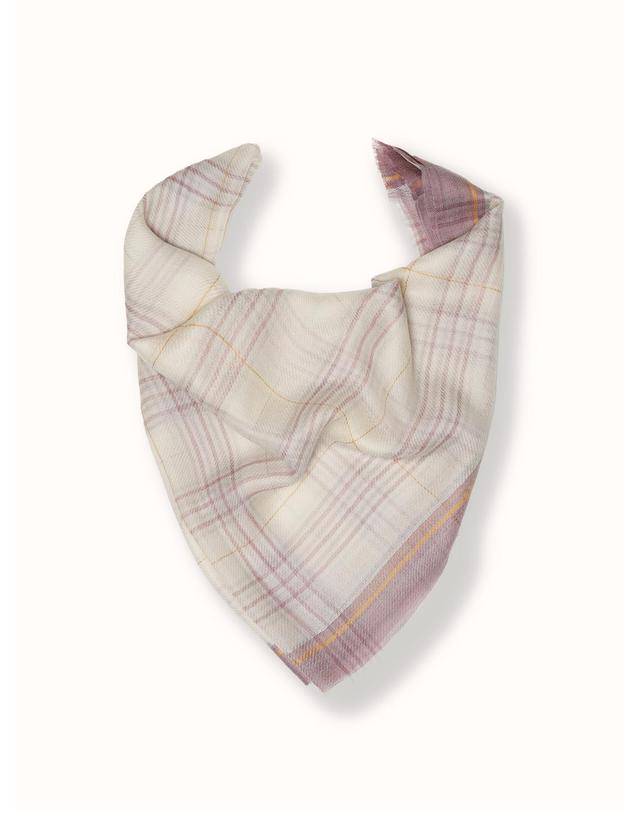 테라누고 cashmere 100% | lanugo tartan scarf - Purple 착용컷