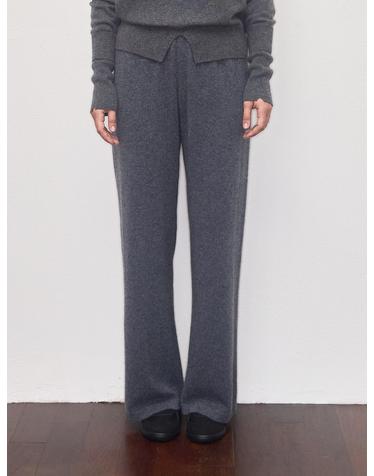 cashmere 100% |  lounge knit pants - Charcoal