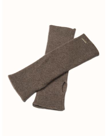 cashmere 100% | ribbed hand warmer - Brown