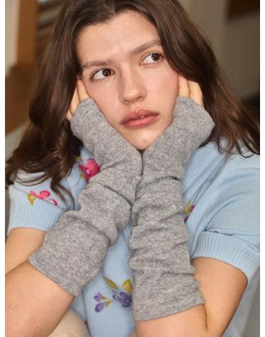 cashmere 100% | long hand warmer - Gray