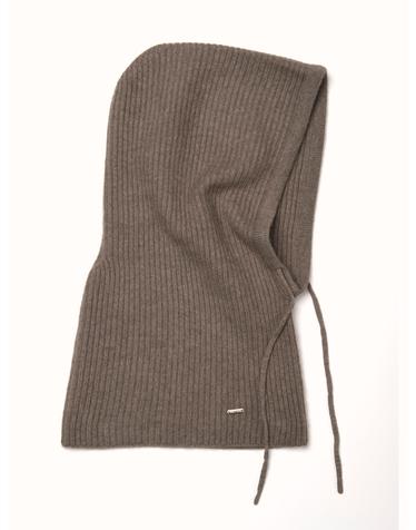 cashmere 100% | ribbed hood warmer - Brown