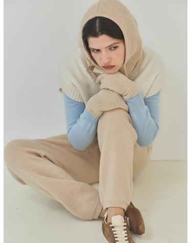 cashmere 100% | classic high-neck knit top - Sky Blue