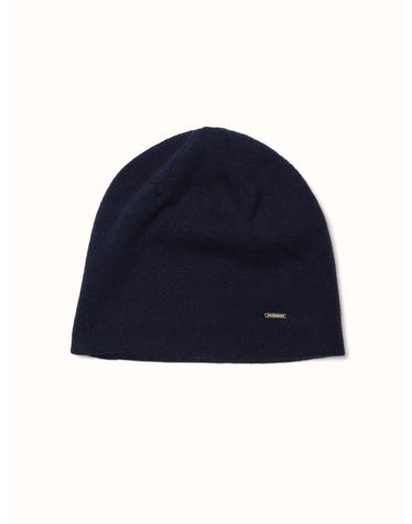 cashmere 100% | cashmere contrast beanie - Navy