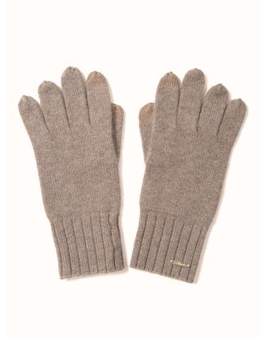 cashmere 100% | cashmere touch knit gloves - Brown