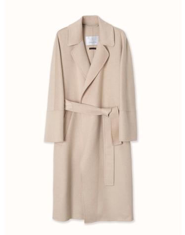 camel hair 100% | tailored belted coat - beige