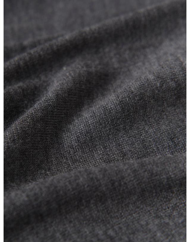 테라누고 wool 70% silk 30% | blended wide knit pants - Charcoal 그레이 착용컷