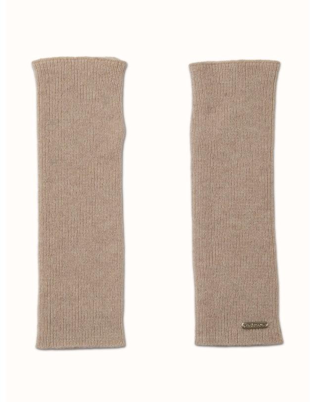 테라누고 cashmere 100% | ribbed hand warmer - Oat 베이지 착용컷