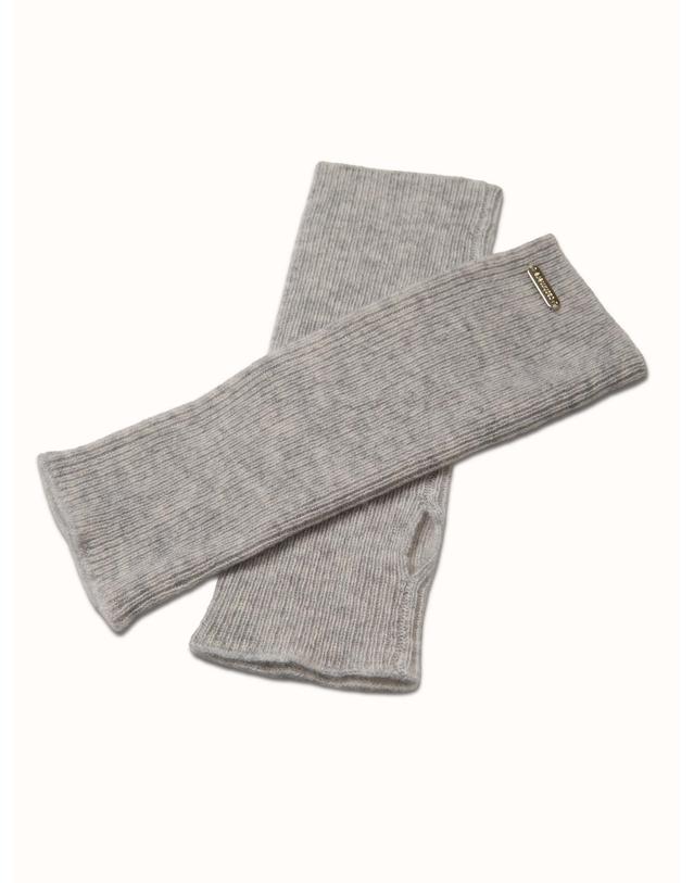 테라누고 cashmere 100% | ribbed hand warmer - Light Gray 베이지 착용컷