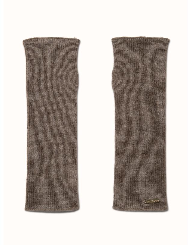 테라누고 cashmere 100% | ribbed hand warmer - Brown 브라운 착용컷