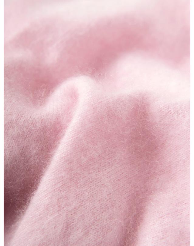 테라누고 cashmere 100% | cashmere fluffy cardigan - Baby Pink 핑크 착용컷