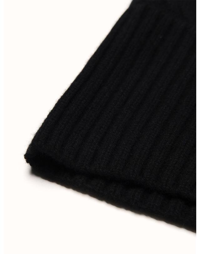 테라누고 cashmere 100% | cable knit hood warmer - Black 블랙 착용컷