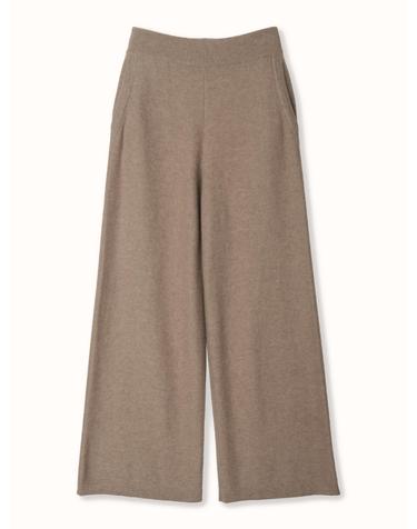 cashmere 100% | classic knit pants - Brown