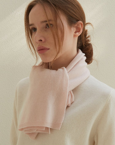 cashmere 100% | origin knit muffler - Baby Pink