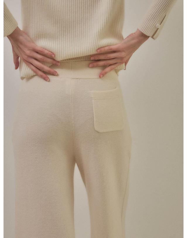 테라누고 cashmere 100% | classic knit pants - White 착용컷