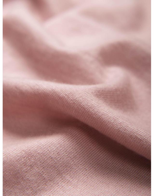 테라누고 cashmere 100% | superfine round neck cardigan - Pink 착용컷