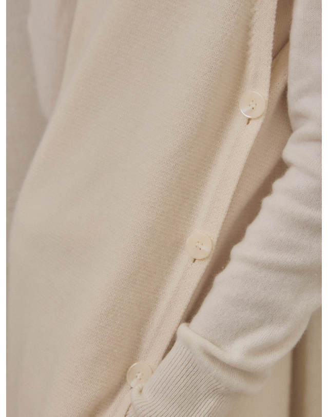 테라누고 cashmere 100% | one slit long vest - White 착용컷