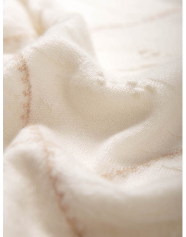 테라누고 cashmere 100% | lombus high-neck knit top - White 착용컷