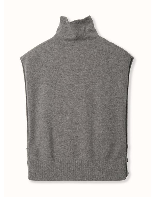 테라누고 cashmere 100% | waist button vest - Gray 착용컷