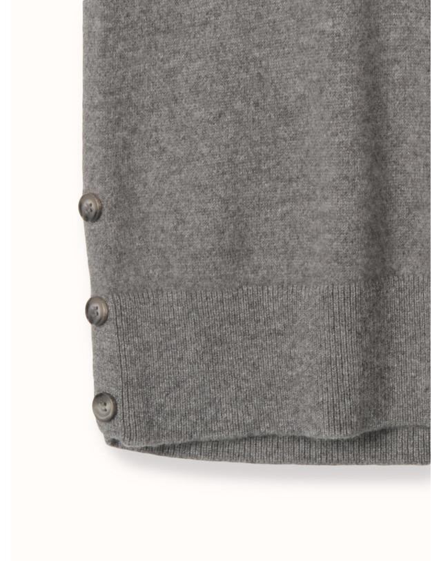 테라누고 cashmere 100% | waist button vest - Gray 착용컷