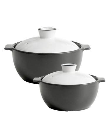 한국도자기리빙 리한 아름팟 무균열 뚝배기 2종세트 (12cm+18cm) 그레이