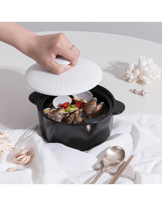 리한 한국도자기리빙 리한 클램팟 무균열 뚝배기 16cm 쉘화이트 착용컷