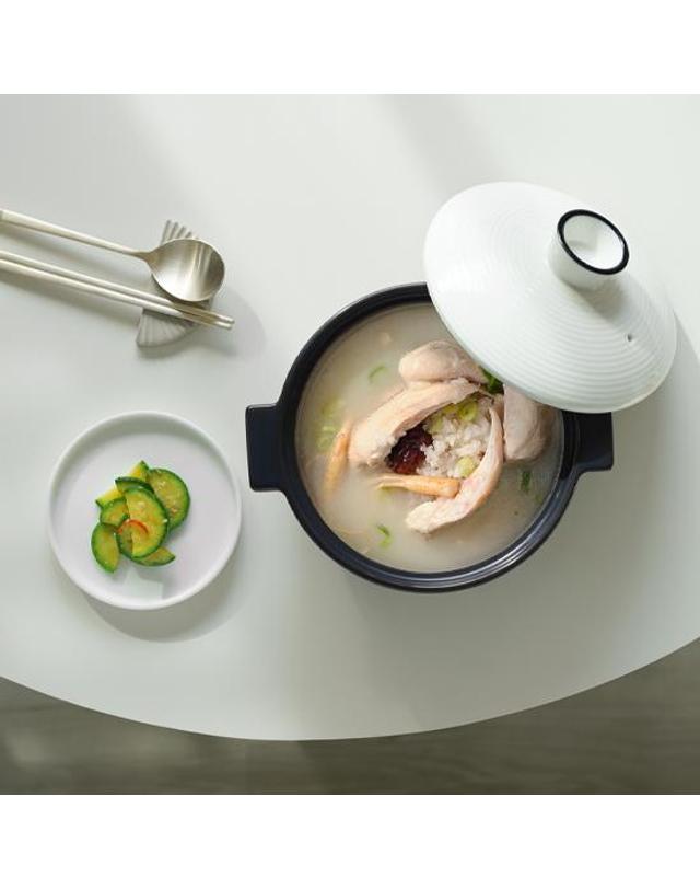 리한 한국도자기리빙 리한 아름팟 무균열 뚝배기 18cm 블루 착용컷