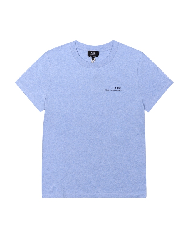 아페쎄 [아페쎄] 남녀공용 Standard Item 반팔 티셔츠(COHBO M26404 PIK BLEU CIEL CHINE) 착용컷