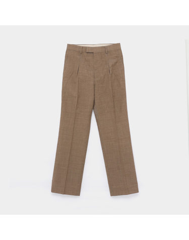 오라리 트로피컬 울 키드 모헤어 원턱 남성 슬랙스 A25SP02WM BROWN CHECK