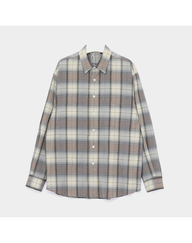 오라리 슈퍼 라이트 울 체크 남성 셔츠 A26SS01LC BLUE GRAY CHECK