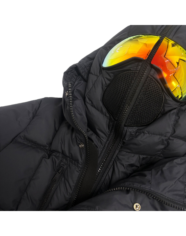 에이아이라이더스키즈 키즈 레이어드 후드 고글패딩 블랙 CK 720R T TMF5 90 착용컷