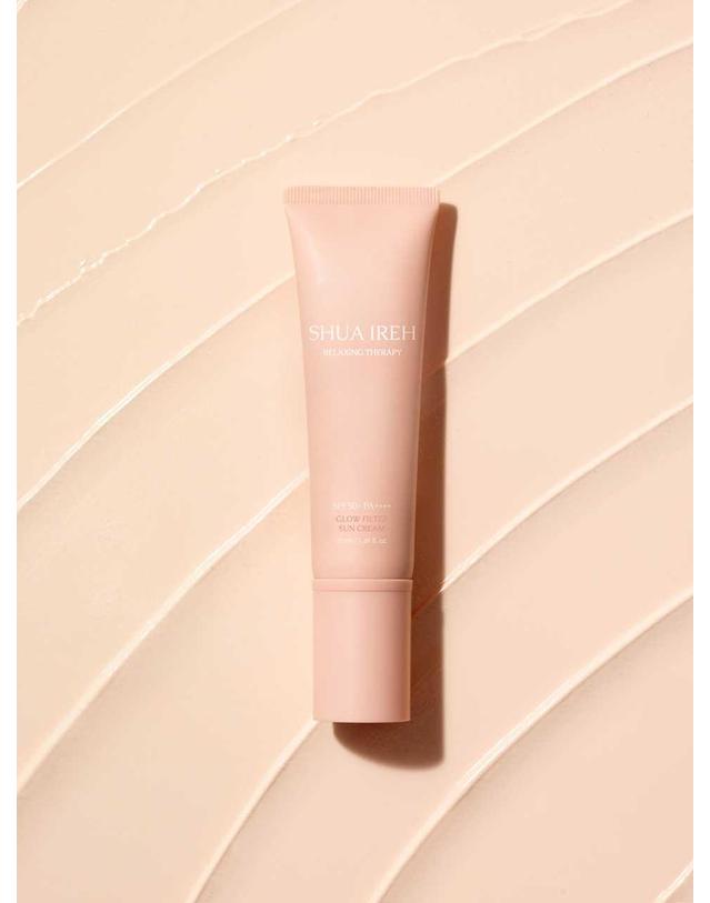 수아이레 복숭앗빛 톤업 글로우 필터 선크림 (50ml) 착용컷